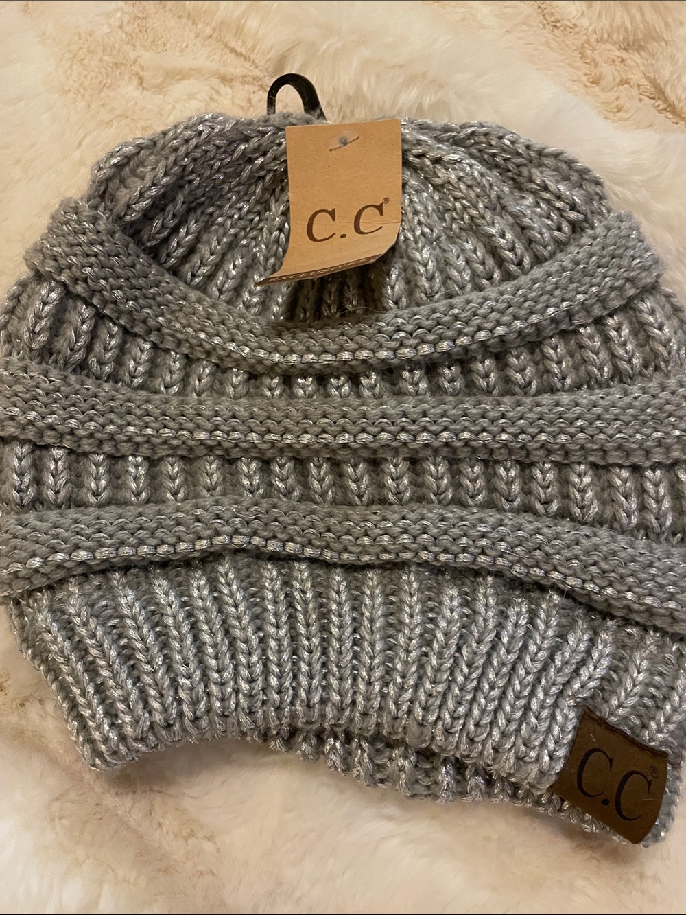 C.C Chunky Knit Beanie in Gray NWT